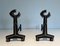 Modern Cast Iron and Wrought Iron Andirons, 1950s, Set of 2, Image 1