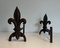 Chenets with Cast Iron and Wrought Iron Lilies, 1970s, Set of 2 5