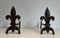 Chenets with Cast Iron and Wrought Iron Lilies, 1970s, Set of 2 12