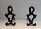 Modern Wrought Iron Chenets, 1940s, Set of 2, Image 2