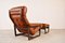 Vintage Leather Armchair with Hocker, 1970s, Set of 2, Image 11