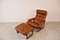 Vintage Leather Armchair with Hocker, 1970s, Set of 2, Image 7