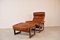 Vintage Leather Armchair with Hocker, 1970s, Set of 2, Image 6