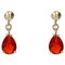 18 Karat Yellow Gold and Fire Opal Earrings, 2022, Set of 2 1