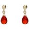 18 Karat Yellow Gold and Fire Opal Earrings, 2022, Set of 2, Image 1