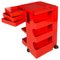 Modern Italian Red Plastic Storage Trolley by Boby Joe Colombo for Bieffeplast, 1968 1