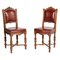 Eclectic Neoclassical Chairs in Hand Carved Walnut & Leather Upholstery, 1880s, Set of 6 1