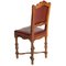 Eclectic Neoclassical Chairs in Hand Carved Walnut & Leather Upholstery, 1880s, Set of 6, Image 6