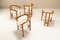 Walnut Dining Chairs from Mobil Girgi, Italy, 1970s, Set of 4 3