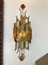 Hammered Glass and Gilt Wrought Iron Sconces from Longobard, Italy, 1970s, Set of 2 9