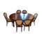 Tavolo allungabile in legno e sedie, set di 10, Immagine 2