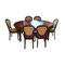 Tavolo allungabile in legno e sedie, set di 10, Immagine 10