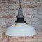 Lámpara colgante industrial vintage esmaltada en blanco de Benjamin UK, Imagen 4