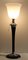 Lámpara de mesa francesa Art Déco de madera negra y aluminio de Mazda, años 20, Imagen 3
