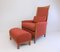 Armchair with Ottoman by Giorschetti from Umberto Asnago, 1990s, Set of 2 1