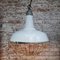 Vintage Industrial White Enamel Pendant Light from Benjamin USA 5