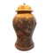 Lámpara de escritorio de cerámica con flores, años 80, Imagen 10