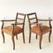 Vintage French Chairs in Leather and Oak, 1950, Set of 2, Image 9