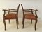 Französische Vintage Stühle aus Leder & Eiche, 1950, 2er Set 4