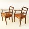 Vintage French Chairs in Leather and Oak, 1950, Set of 2 1