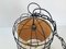 Lámpara colgante francesa vintage en forma de jaula de acero y papel, años 50, Imagen 6