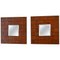 Italian Square Mirrors in Hand Carved Wood Relief, 1960s, Set of 2, Image 1