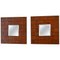 Italienische quadratische Spiegel mit handgeschnitztem Holzrelief, 1960er, 2er Set 1