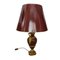 French Rouge and Gilt Bronze Mounted Table Lamps with Metalic Shades, Set of 2 6