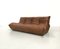 Französisches Vintage Togo Sofa aus braunem Leder von Michel Ducaroy für Ligne Roset 4