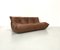 Französisches Vintage Togo Sofa aus braunem Leder von Michel Ducaroy für Ligne Roset 5