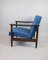 GFM-142 Sessel aus blauem Samt von Edmund Homa, 1970er 7