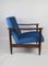 GFM-142 Sessel aus blauem Samt von Edmund Homa, 1970er 6