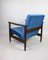 GFM-142 Sessel aus blauem Samt von Edmund Homa, 1970er 10
