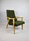 Vintage Green GFM18 Olive Boucle Armchair by E.Homa, 1970s, Image 1