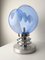 Lampe de Bureau Vintage en Cristal Bleu attribuée à Toni Zuccheri 1