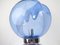 Lámpara de mesa vintage de cristal azul atribuida a Toni Zuccheri, Imagen 7