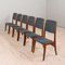 Deep Blue and Rosewood High Backed Chairs by Skovby Møbelfabrik, Denmark, 1960s, Set of 6 13