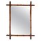 Large Brown Faux Bamboo Mirror,France, 1940s, Image 1