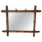 Brown Faux Bamboo Mirror, France, 1940s, Image 1