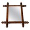 Small Brown Faux Bamboo Mirror, France, 1940s 1