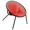 Balloon Lounge Chair in Red Suede & Metal by Hans Olsen, Denmark, 1960s 1