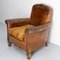 Antique Art Nouveau Leather and Studs Club Armchair, French 5