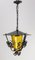 French Wrought Iron and Colored Glass Ceiling Lamp, 1970s, Image 8