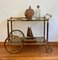 Golden Bar Cart with Glass Trays, 1950s 2