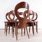 French Baumann Bentwood Dark Moutte Dining Chairs, 1960s, Set of 6 4