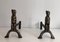 Bronze Chenets with Seated Shamans, 1930s, Set of 2, Image 1