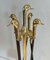 Brass and Lacquered Metal Duck Fireplace Tools, 1970s, Set of 5 3