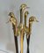 Brass and Lacquered Metal Duck Fireplace Tools, 1970s, Set of 5, Image 3