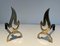 Brass Flame Andirons, 1970s, Set of 2 3