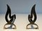 Brass Flame Andirons, 1970s, Set of 2, Image 2